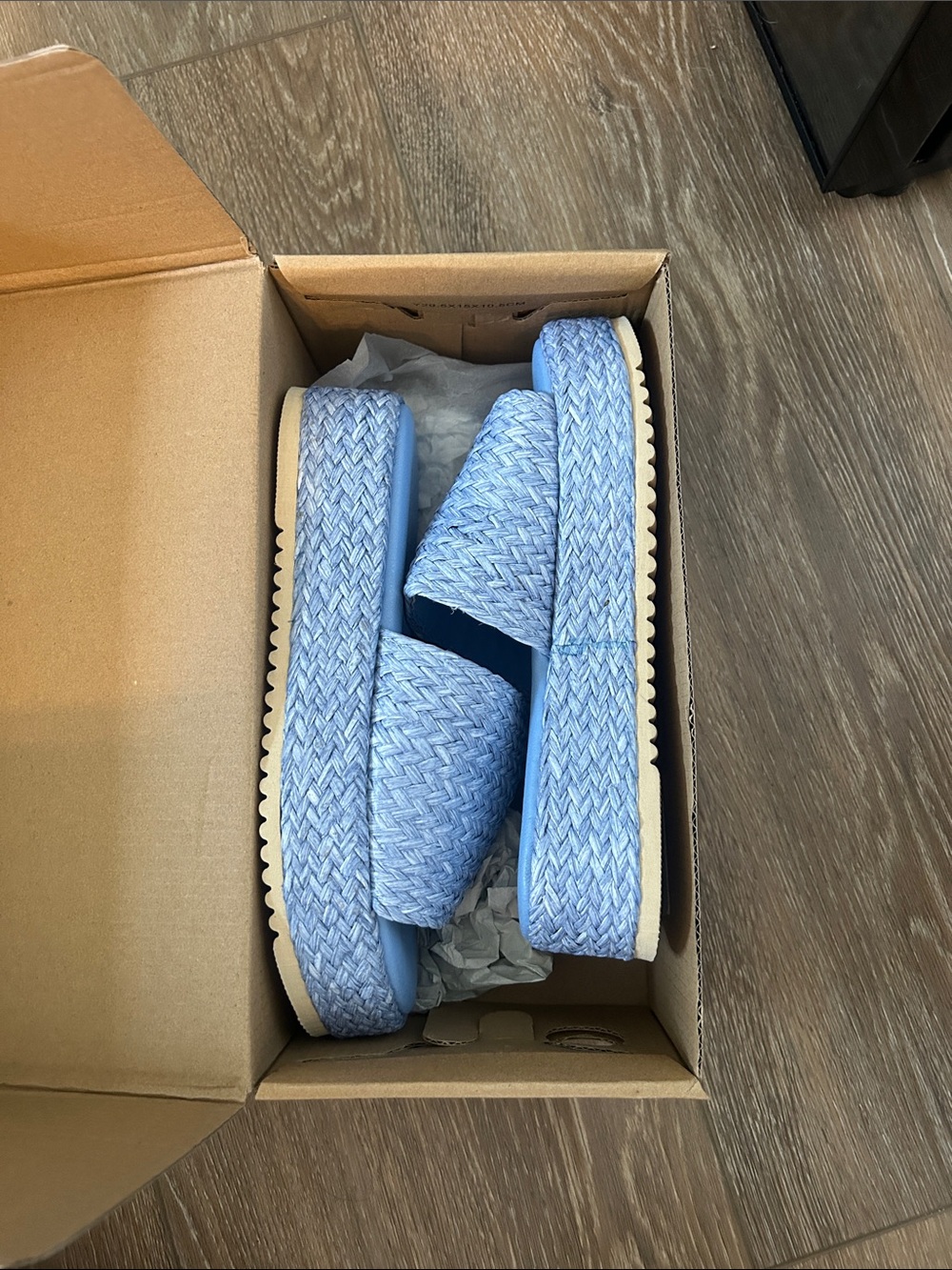 Anthropologie Matisse Light Blue Woven Slide Sandals
